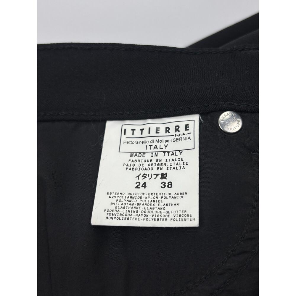 VERSACE Jeans Couture Boot Cut Mid Rise Pant Size 24 Black - Picture 4 of 7